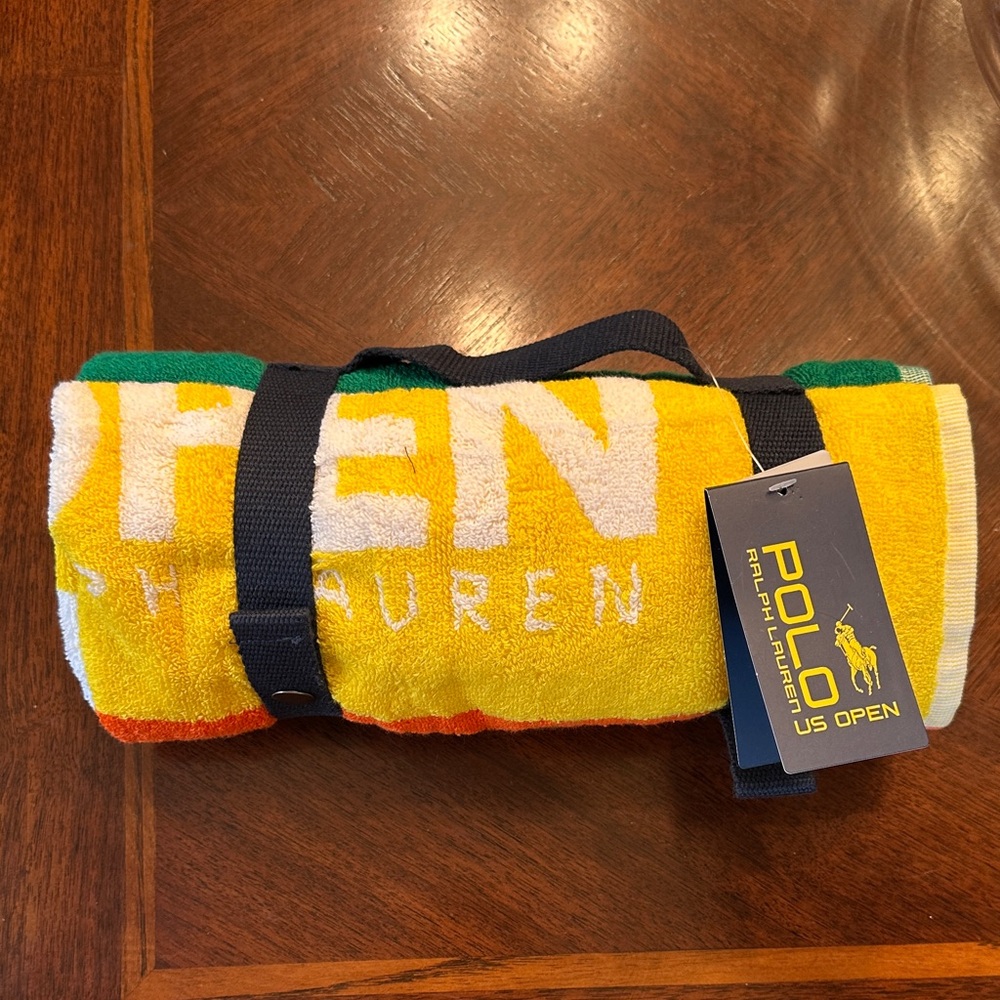 🎉SOLD🎉 Polo Ralph Lauren US Open Sport Towel - Yellow and Green